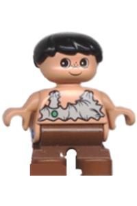 Duplo Figure, Child Type 2 Boy, Brown Legs, Black Hair 6453pb001