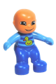 Duplo Figure Lego Ville, Baby, Blue and Medium Blue Romper with Stripes and Yellow Duck Pattern - 85363pb002