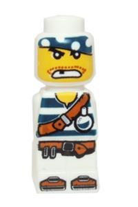Microfigure Pirate Plank Pirate White - Pirate microfigure with a white plank - 85863pb019