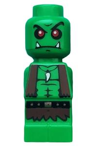 Microfigure Heroica Goblin Warrior - Microfigure Heroica Goblin Warrior with green skin, purple helmet, dark grey armor, and silver sword - 85863pb061