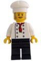Chef - White Torso with 8 Buttons, No Wrinkles Front or Back, Black Legs, White Chef Toque - adp033