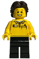 LEGO Store Employee, Black Legs, Dark Brown Short Wavy Hair - adp056