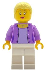 Lecturer Minifigure - Female lecturer in a medium lavender jacket with white legs - adp075