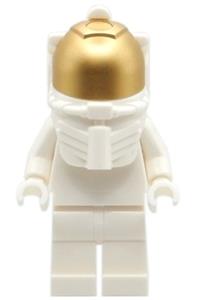Astronaut Mannequin Minifigure - White astronaut mannequin with a white helmet, metallic gold visor, and a standard head - adp077