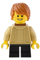 Traveler - Boy, Tan Knit Sweater, Black Short Legs, Reddish Brown Neck Bracket and Round Plate, Dark Orange Hair - adp083