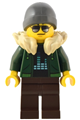 Traveler - Male, Dark Green Hoodie, Dark Brown Legs, Tan Fur Collar, Dark Bluish Gray Ski Beanie Hat - adp087