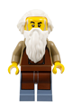 Train worker with white hair and beard, wearing a reddish brown apron - adp120