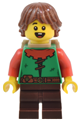 Forest Elf with reddish brown hair carrying a dark tan backpack - adp128