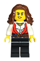 Pirate - Female, Red Vest over White Shirt, Black Legs, Reddish Brown Hair - adp145