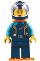 Harbormaster's Office Diver wearing a dark blue diving suit and helmet, with orange air tanks and flippers, and a trans-clear visor - adp151