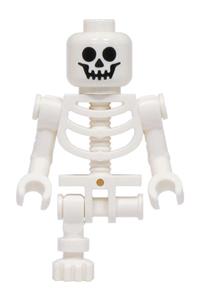 Lost City Skeleton Minifigure - Skeleton with a standard skull, bent arms in vertical grip, and a single leg - adp156
