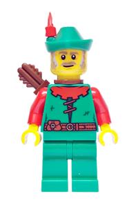 Forest Stronghold Forestman - Forest Stronghold Forestman with green hat, red feather, quiver, and sideburns - adp168