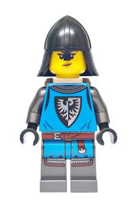 Forest Stronghold Black Falcon Soldier - Female Black Falcon soldier with pearl dark gray detailed legs, helmet with neck protector, and dark tan backpack - adp172