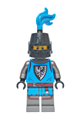 Male Forest Stronghold Black Falcon Soldier with black helmet with eye slit, blue plume, and pearl dark gray detailed legs - adp176
