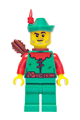 Forest Stronghold Forestman with a green hat, red feather, quiver, and stubble - adp177