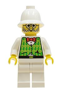 Dr. Kilroy Minifigure - Dr. Kilroy with green vest and white legs - adv026