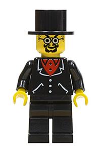 Lord Sam Sinister with suit with 3 buttons black and black legs and top hat adv038