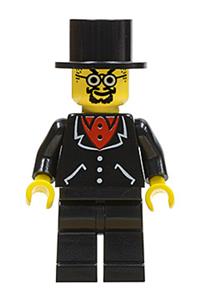Lord Sam Sinister Minifigure - Lord Sam Sinister (Slyboots) with suit with 3 buttons black and black legs and top hat - adv038