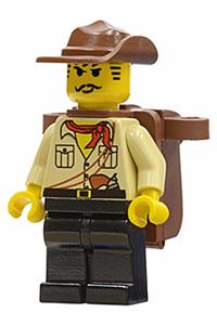 Johnny Thunder Minifigure - Desert Johnny Thunder with a backpack - adv041
