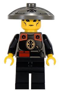 Dragon Fortress Guard Minifigure - Dragon Fortress Guard with conical straw hat and quiver - adv047