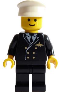Pilot Minifigure - Pilot with black legs and a white hat - air013