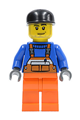 Overalls with Safety Stripe Orange, Orange Legs, Black Cap, Smirk and Stubble Beard - air033
