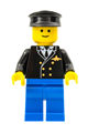 Pilot at the airport with blue legs and a black hat - air037