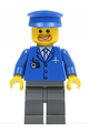 Airport - Blue 3 Button Jacket &amp; Tie, Blue Hat, Dark Bluish Gray Legs - air038