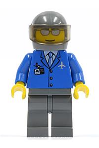 Chopper Pilot Minifigure - Chopper Pilot with blue 3 button jacket & tie - air041