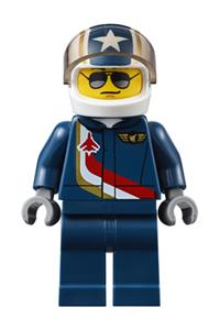 Jet Pilot Male Minifigure - Male jet pilot for an airport - air051