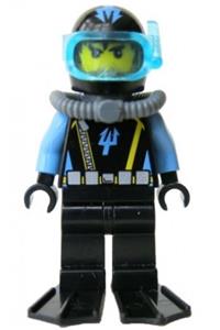 Aquaraider Diver 8 Minifigure - Aquaraider Diver 8 with black flippers - aqu023
