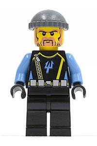 Aquaraider Diver 5 Minifigure - Aquaraider Diver 5 with dark bluish gray knit cap - aqu024