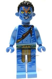 Jake Sully Minifigure - Na'vi Jake Sully with orange face paint, wearing a shoulder strap - avt011