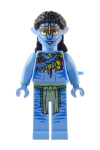 Neytiri Minifigure - Neytiri with lime and magenta feather necklace, headband, and open mouth smile - avt012