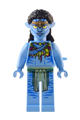 Neytiri with lime and magenta feather necklace, headband, and open mouth smile - avt012