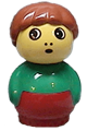 Primo Figure Boy with Red Base, Green Top, Dark Orange Hair - baby005