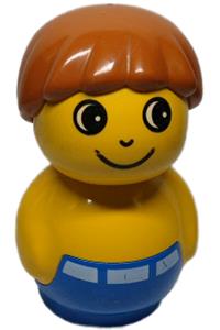 Primo Figure Boy with Blue Base, Yellow Top, Dark Orange Hair baby017