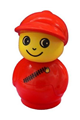 Primo Figure Boy with Red Base, Red Top with Diagonal Zipper, Red Cap - baby018