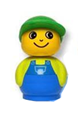 Primo Figure Boy with Blue Base, Lime Top with Blue Overalls, Green Hat - baby021