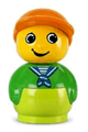 Primo Figure Boy with Lime Base, Green Top, Orange Hat - baby023