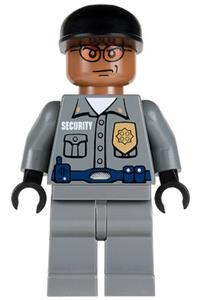 Arkham Asylum Guard Minifigure - Arkham Asylum Guard with medium brown head and black cap - bat019