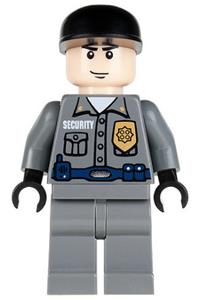 Arkham Asylum Guard Minifigure - Arkham Asylum Guard with light nougat head and black cap - bat020