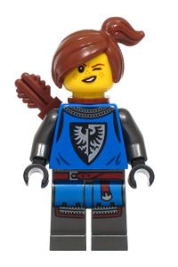 Siege Encampment Black Falcon Archer - Female Black Falcon Archer with reddish brown hair, pearl dark gray detailed legs, and carrying a quiver - bdp208