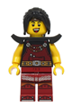 Female blacksmith with black hair, wearing dark red overalls and legs with trim, and shoulder pads - bdp209