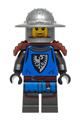 Male Black Falcon with flat silver helmet with broad brim, reddish brown spiked shoulder pads, and pearl dark gray detailed legs - bdp217