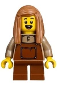 Adventure in Transylvania Child - Female child wearing reddish brown overalls with short legs and medium nougat hair - bdp230