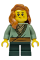 Female from Mushroom Village with dark orange hair, wearing a sand green tunic and dark green short legs - bdp250