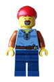 Male pirate wearing a red bandana, sand blue vest, and dark blue legs - bdp252