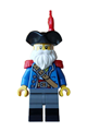 Pirate Captain Ogel wearing a black hat, blue coat, and white beard - bdp254