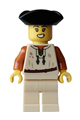 Female pirate wearing a black tricorne hat, tan vest, and tan legs - bdp259